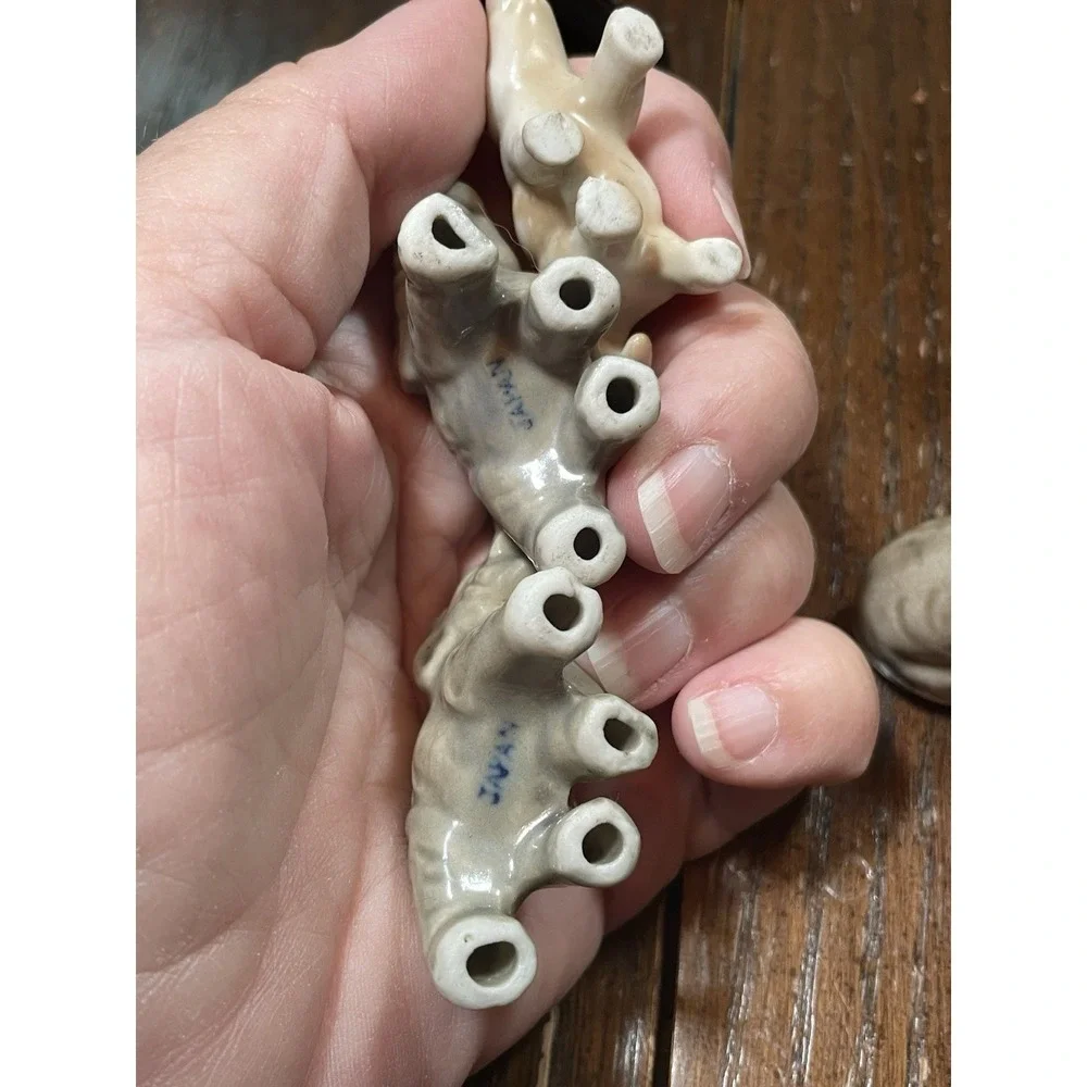 Miniature Gray Elephants Porcelain Set of 4  Made In Japan